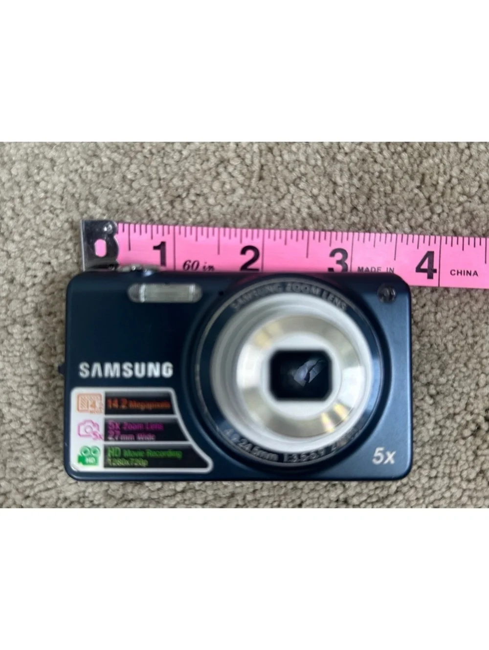 Samsung ST65 Compact 14.2 MP Point & Shoot 5X Zoom HD Movie Digital Camera Works